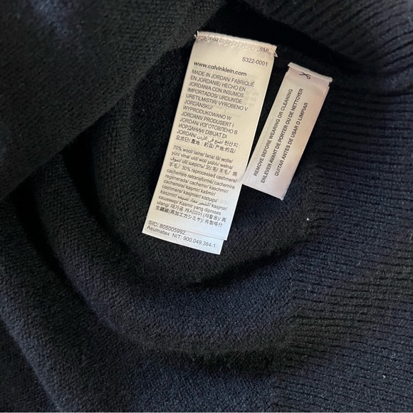 Calvin Klein Wool/Cashmere Black Sweater Men Sz XL  Mock Neck Pullov… - Picture 7 of 10